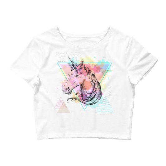 Swinger Unicorn Watercolor Cropped Tee